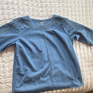 Martha Stewart Women's Blue Denim Blouse